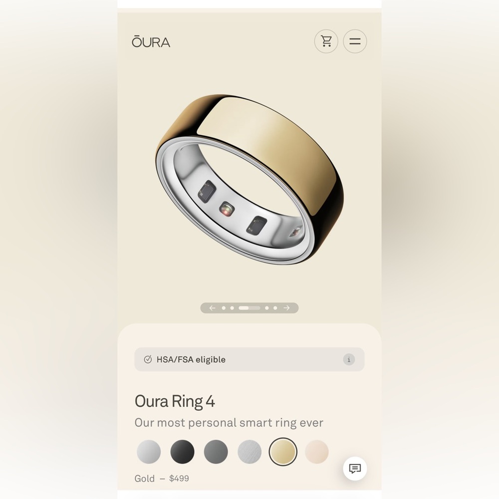 Oura Gold and Silver Smart Ring